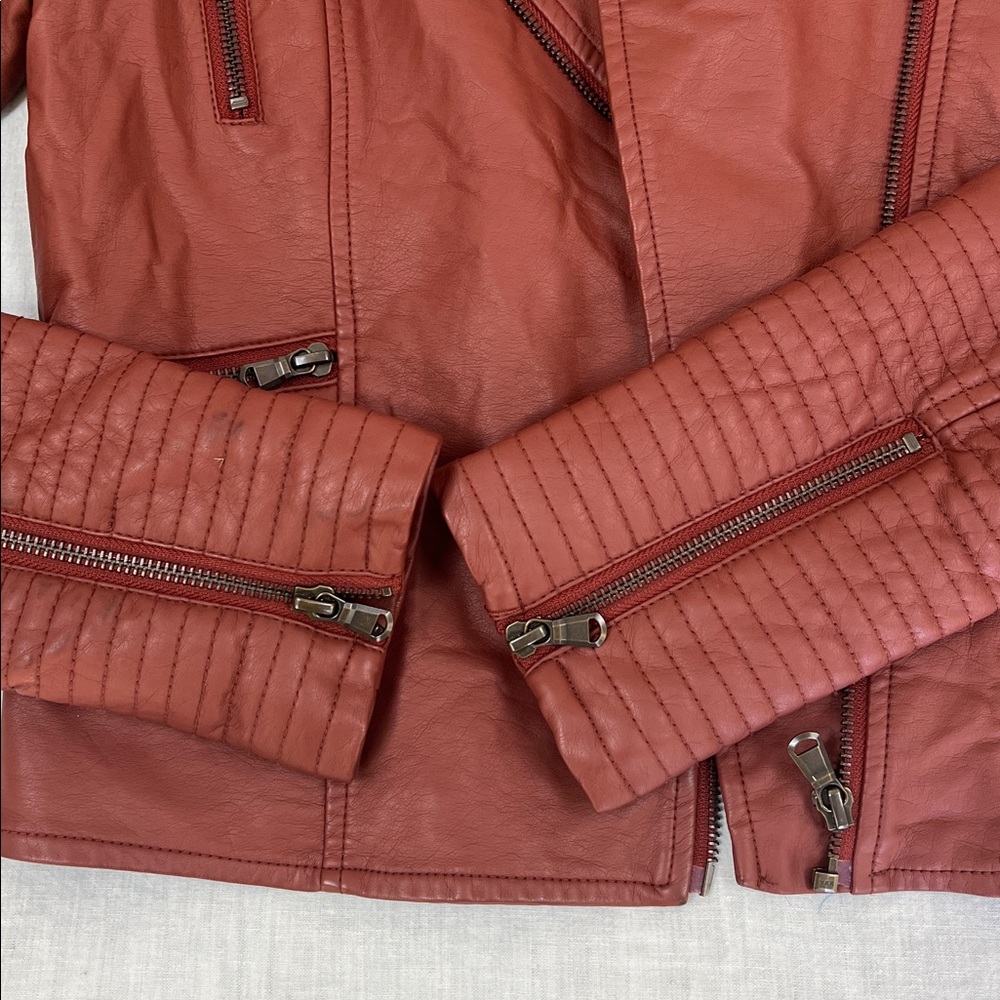 Faux leather Anthropologie Size Small jacket- rust/brown - Picture 8 of 9